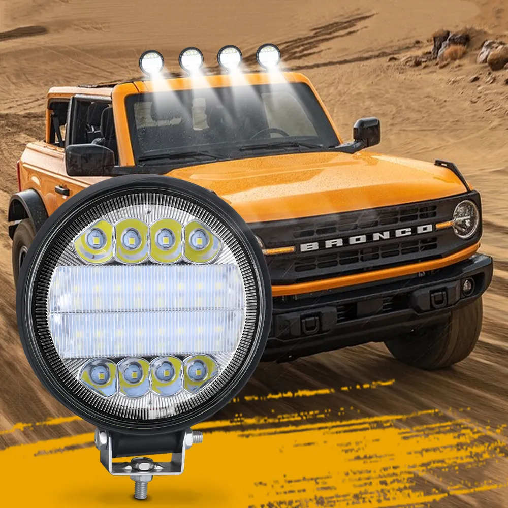 Rampe de Phare de Travail LED 2x72w, 12V 24V, Carré Projecteurs Lumière