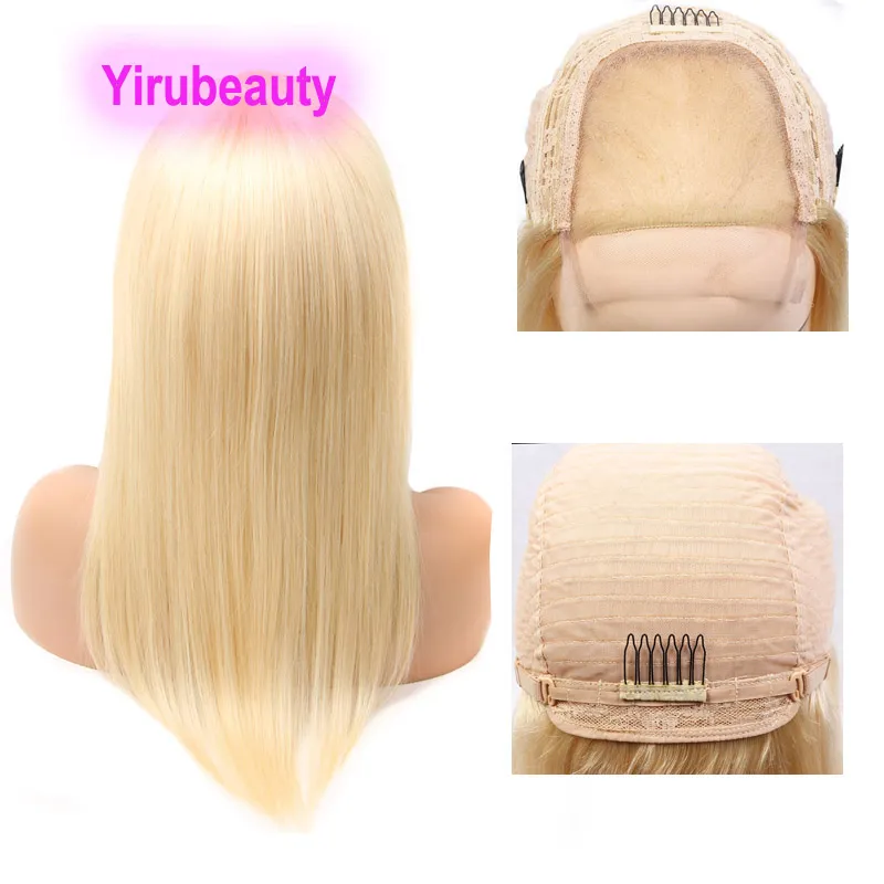 Peruvian 613# Color 4x4 WIG Щелковая прямая волна тела 12-32 дюйма 100% продукты для волос с девственницей четыре на четыре Blonde Blonde
