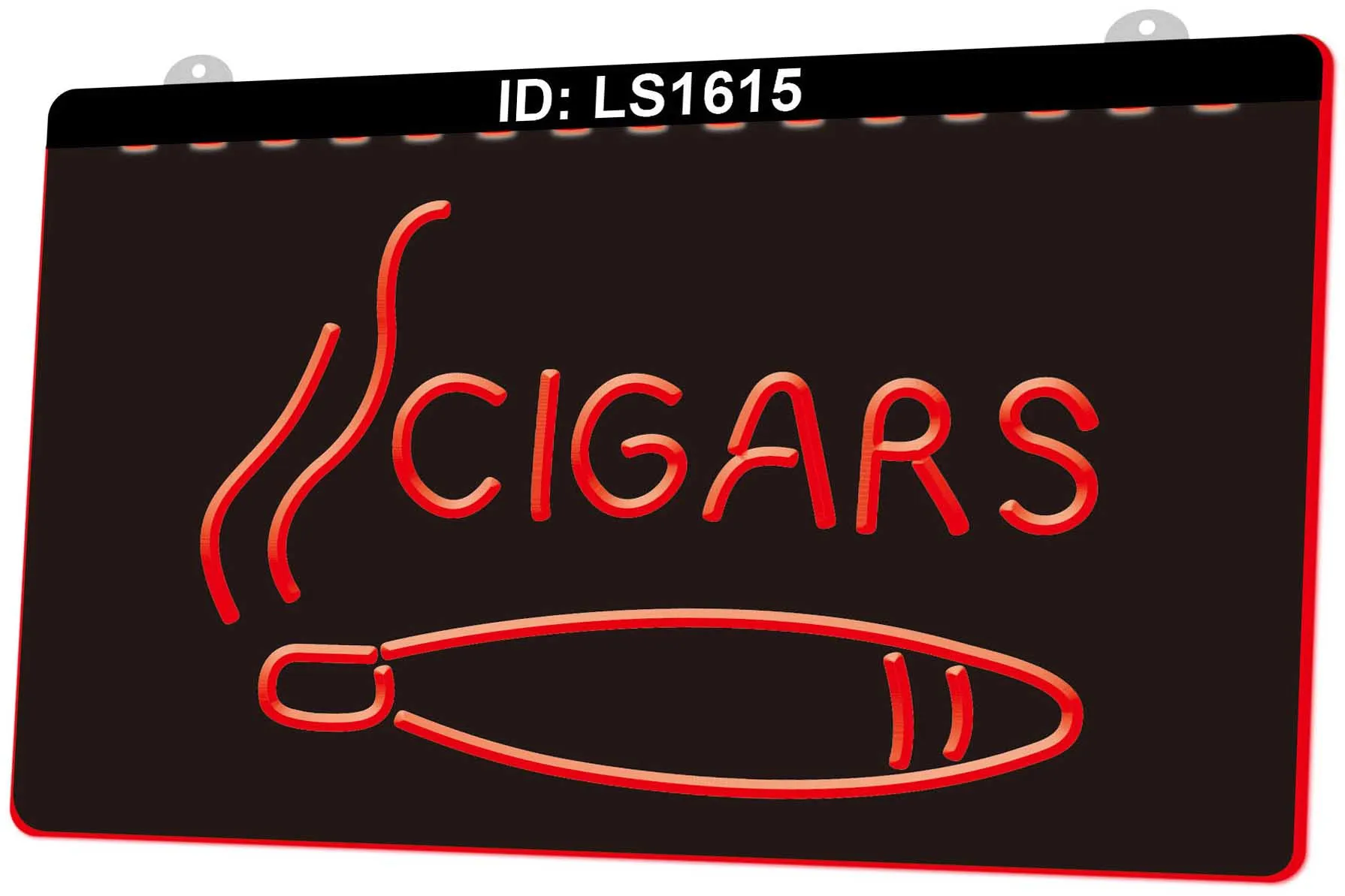 LS1615 Cigars Smoke Shop Gravure 3D Signe lumineux LED Vente en gros au détail