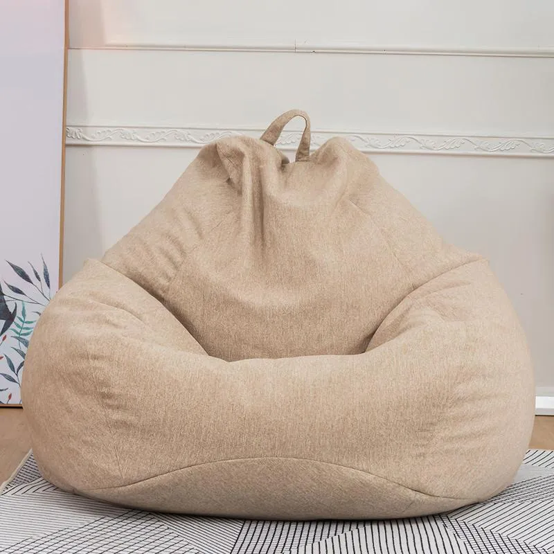 Modern Pouf With Padding Included for Young People Bean Bag Chair Giant  Design Exclusive for Salon Puff XXL Beige 