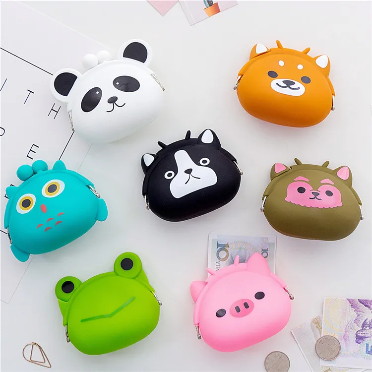 15 Colors Silicone Coin Purse Animals Shape Small Change Wallet Mini Coin Bag For Girls Boys Children Kids Gifts M2932