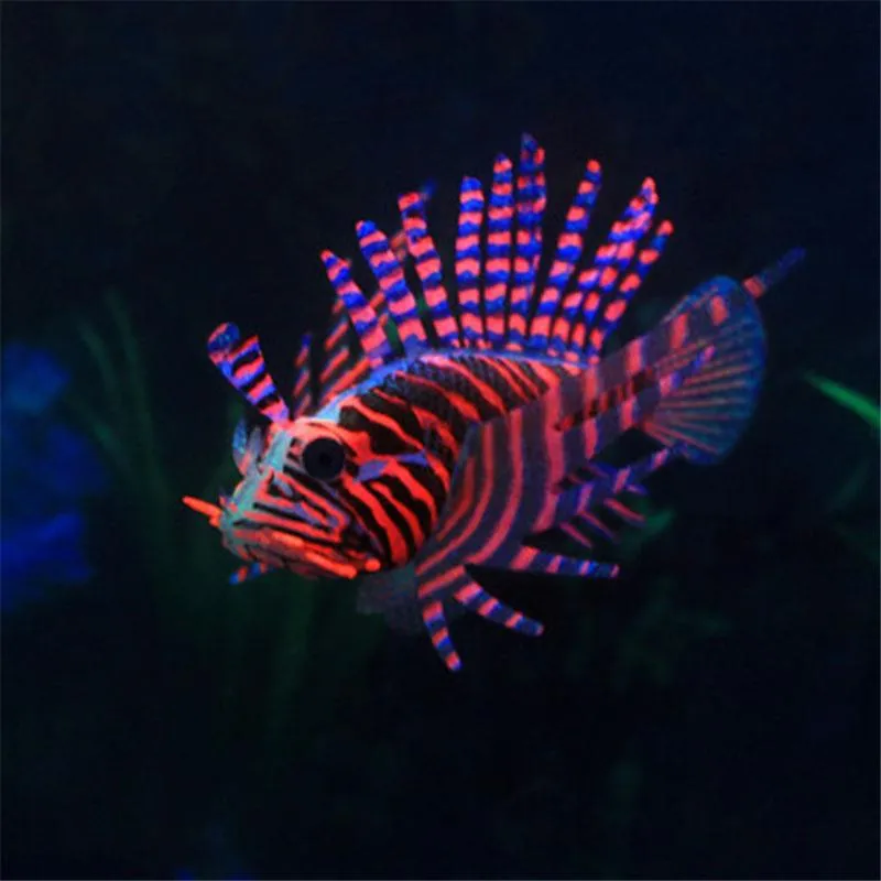 Aquarium Artificial Luminous Lionfish Fish Tank Landscape Silicone Fake  Fish Floating Glow In Dark Ornament Home Decoration From Aldrichy, $51.01