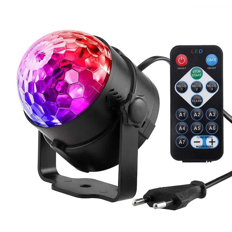 الصوت المنشط الملونة ديسكو الكرة LED حفلة عيد الميلاد أضواء المسرح 3W RGB ليزر العارض ضوء مصباح أضواء المسرح