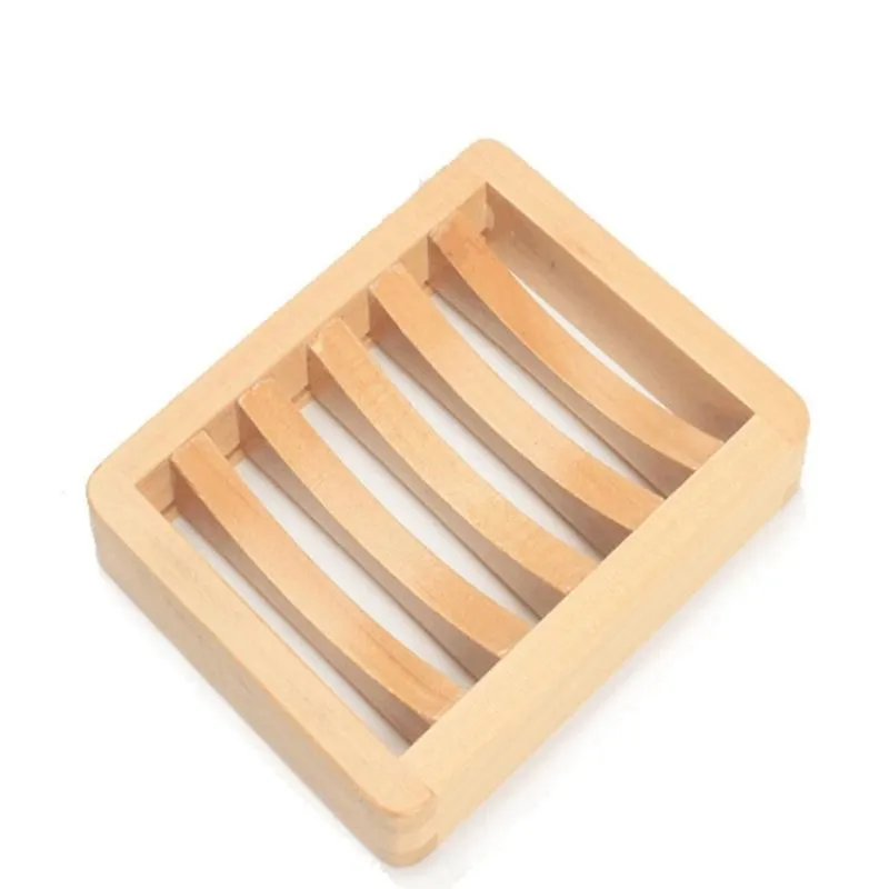 Natural wooden soap dish tray holder storage soaps rack plate boxes container for bath shower