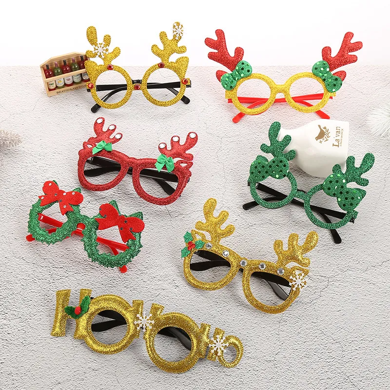 2020 nuove decorazioni natalizie per bambini giocattoli per bambini ornamenti natalizi regali partito giocattoli per bambini Babbo Natale Natale natale occhiali cornice