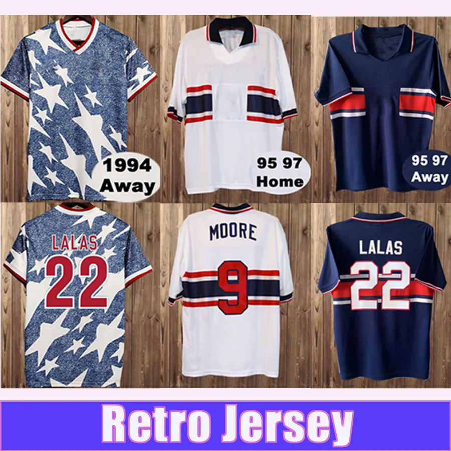 1994 1997 США Мужские ретро футбольные майки LALAS SORBER PEREZ BALBOA STEWART WEGERLE MOORE 2016 Home Away Football Shirts