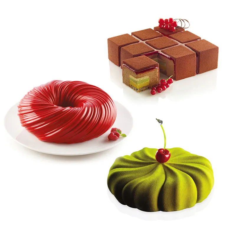 26形シリコーンケーキ型ツールフレンチデザートムースベーキングフォームトレイジェリープリンチョコレート型飾る