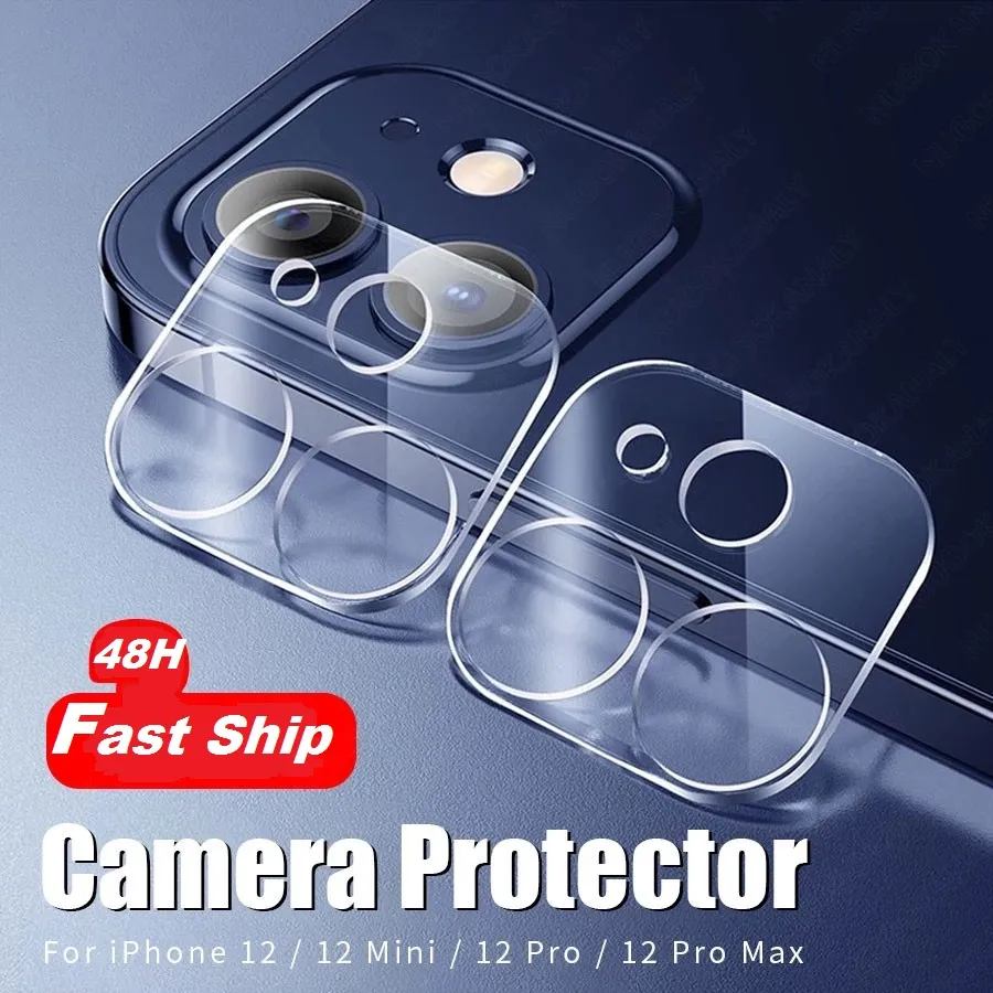 48 timmar snabbt skepp tillbaka kamera lins Skyddande tempererat glas för iPhone 12 mini 11 Pro Max kamera beskyddare för iPhone X XR 6s 8 film plus