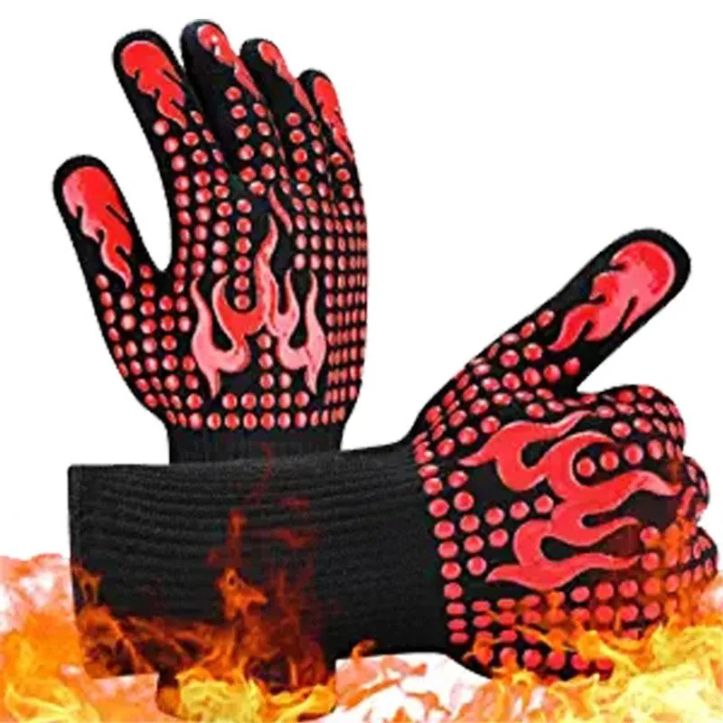 Ugnsmötter Adorehouse Mikrovågsugn Glove Anti-Scald BBQ Handskar Utomhus Camping Brandfast Grill Kök Bakning Tillbehör