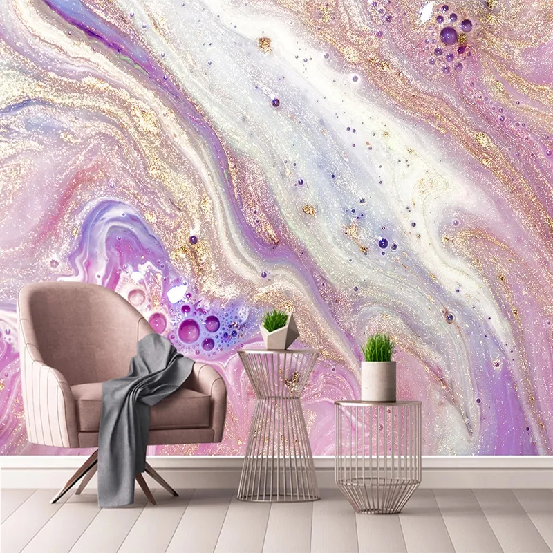 Пользовательские 3D фото обои Современной Аннотация Золото Розового мрамор Водонепроницаемой Mural Креативной Спальня Гостиная ТВ фон стена искусство