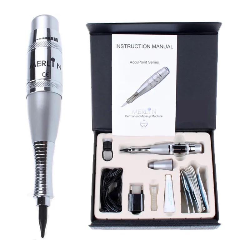 Biotouch Merlin Tattoo Maschine Permanent Make-up Maschine mit Tattoo Pen Gun und Nadeln Netzteil Kit Tattoo Augenbrauen Stift 201111