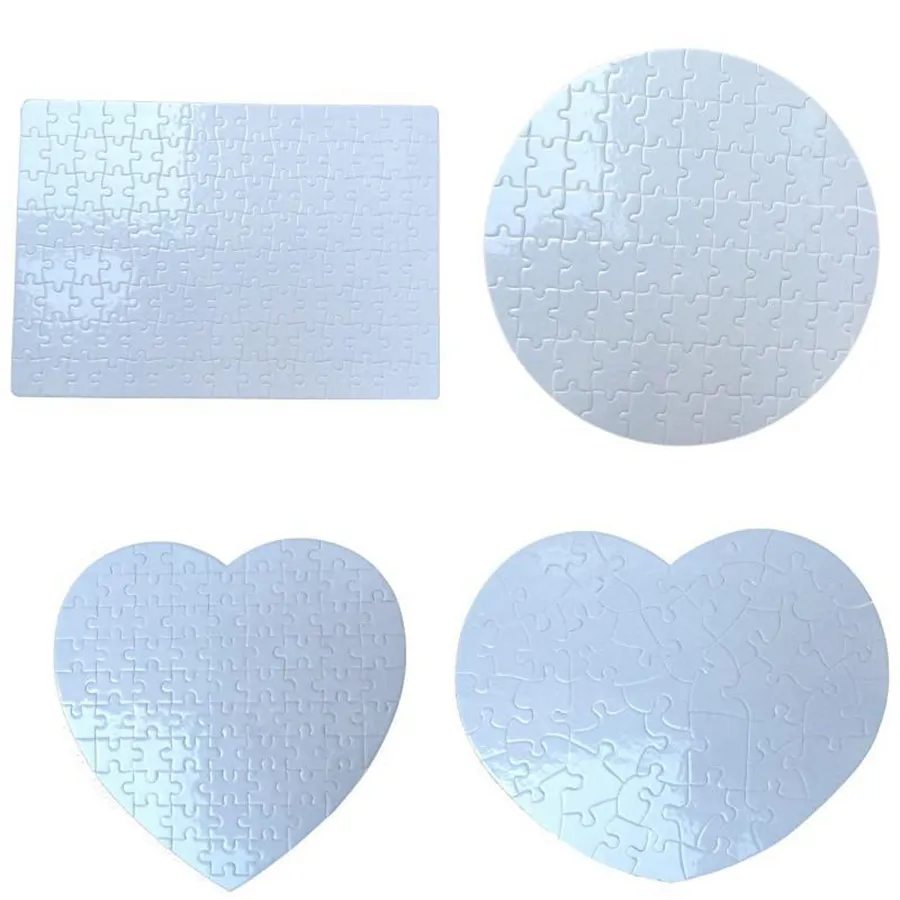 Sublimación Rompecabezas en blanco Corazón Redondo A4 Rompecabezas en blanco DIY Artesanía Impresión de transferencia de calor Rompecabezas de forma irregular regular RRA3449