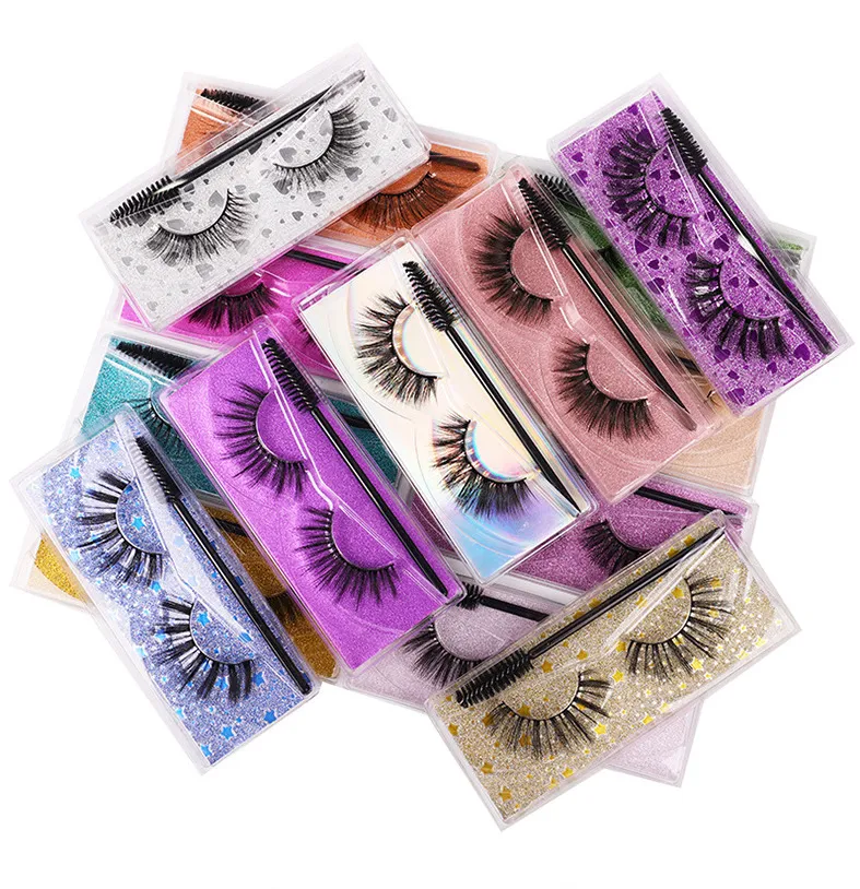 NEW 3D Mink Eyelashes Natural Soft False Eyelashes 100 ٪ Mink Mink Extension Logo Makeup Makeup Free DHL