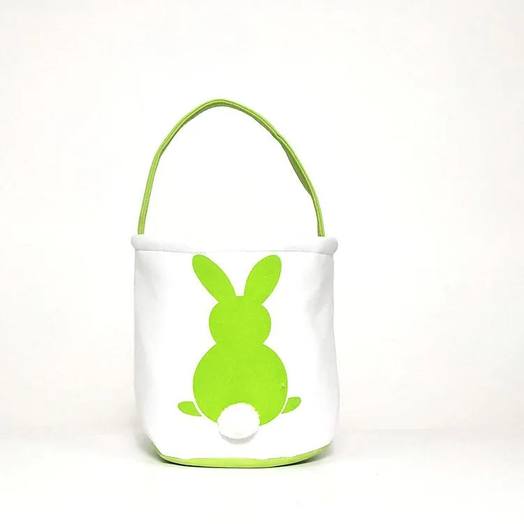 Easter Rabbit Basket Rabbit Printed Canvas Tote Bag Egg Candies Baskets DH9878