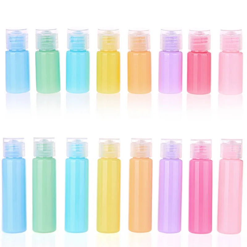 500 pcs/lot 10 ml 30 ml coloré main bouteille vide en plastique flip cap désinfectant bouteille cosmétiques emballage tube