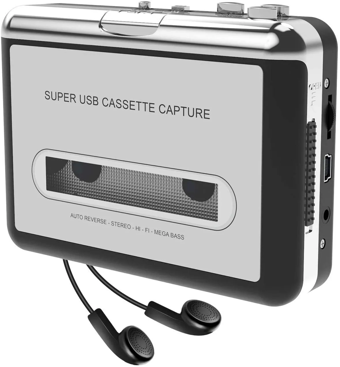 Kassettenspieler, tragbarer Kassettenspieler, nimmt MP3-Audiomusik über USB oder Akku auf, wandelt Walkman-Kassetten mit Laptop und PC in MP3 um