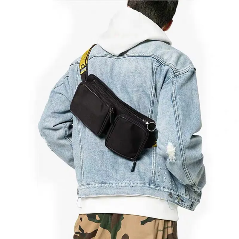 Nouveau détachable Cross Body Hip Incliné sac à bandoulière unisexe Fanny Pack taille sac hommes toile hors sacs multi poche sac à bandoulière