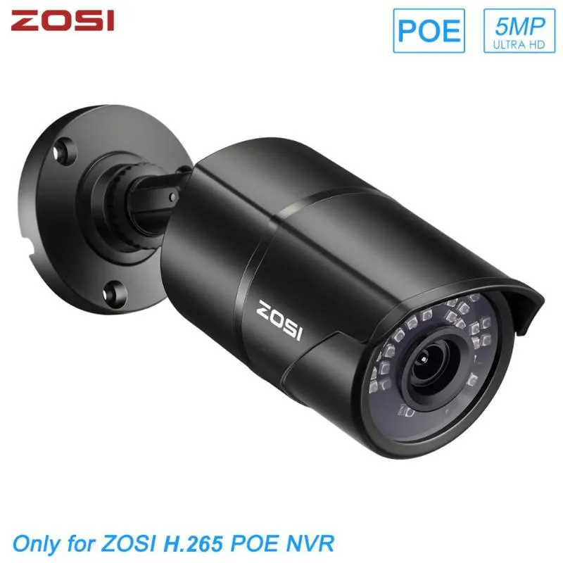 Zosi H.265 Poe IP-камера 5mp HD Открытый водонепроницаемый инфракрасный 30 м ночного видения безопасности видео наблюдения видеонаблюдения камера видеонаблюдения