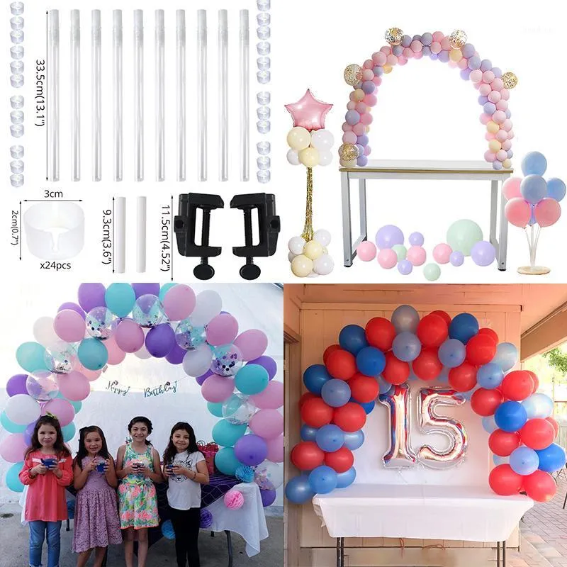 Cyuan, 38 Uds., soporte de mesa con arco de globo, accesorios para globos de fiesta de cumpleaños, abrazaderas, decoración de boda, globos de mesa, marco de arco Kit1
