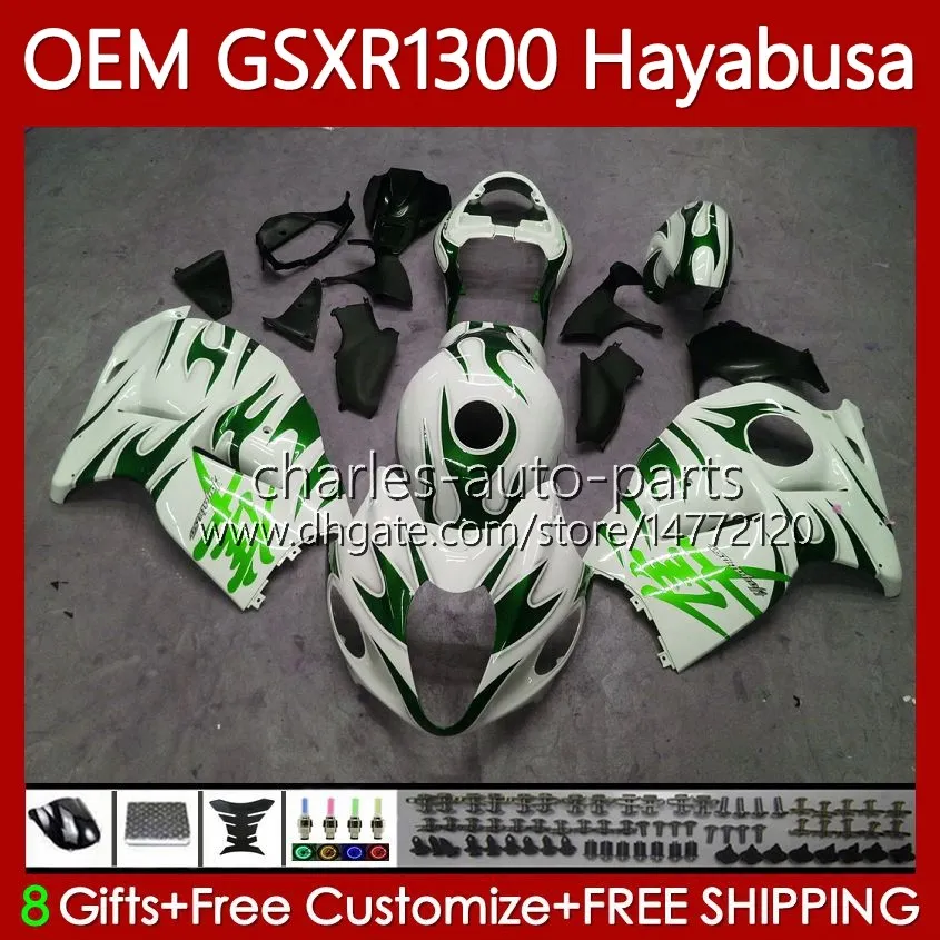 Wstrzyknięcie SUZUKI GSX R1300 Hayabusa GSXR 1300 CC Green Flames 14 15 16 17 18 19 Ciało 77NO.282 GSXR-1300 1300CC 08-19 GSXR1300 08 2008 2000 2011 2012 2013 Owalnia