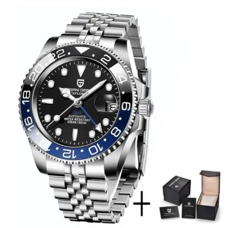 パガーニ ウォッチ GMT ブラック ブルー バットマン ベゼル自動機械式