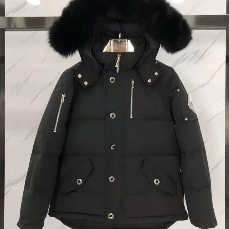 High Quality Real Fur Mens Canadian Moosen Kncks 3Q Parka Goose Down Jacket Warm Outerdoor Coat Windproof Extreme Weather 211228