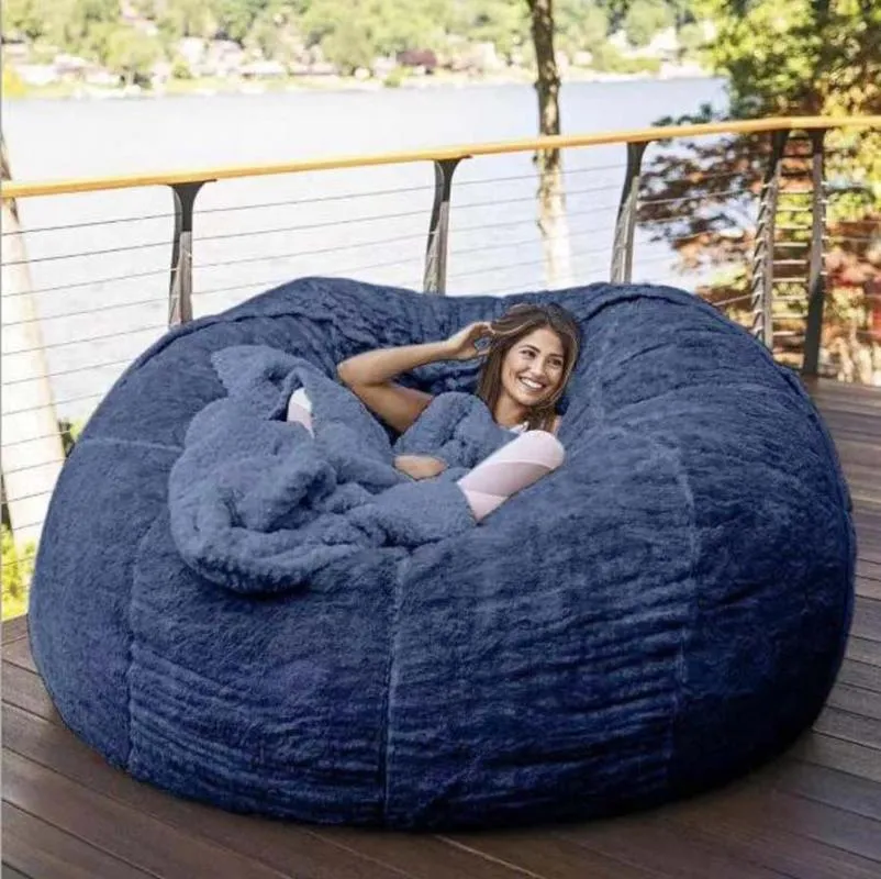 Stoelhoezen Microsuedeeschuim Giant Bean Bag Geheugen Woonkamer Luie Sofa Zachte Cover