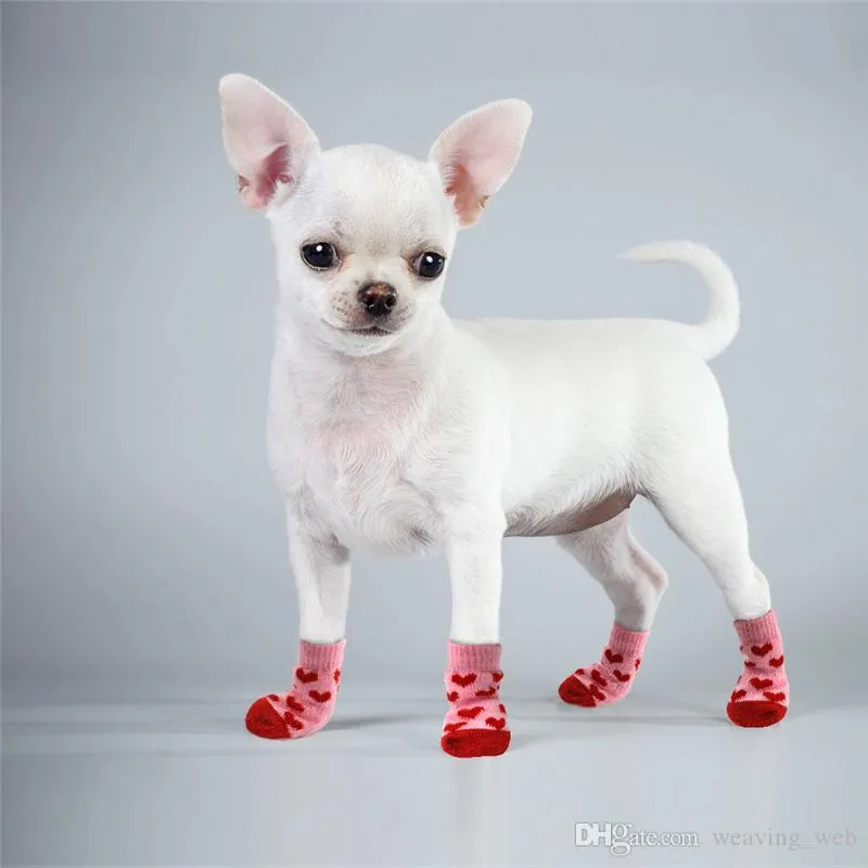 summer Pet Dog Shoes Anti-Slip Knit Socks Small Dogs Cat Shoes Thick Warm Paw Protector Dog Socks Booties Accessories