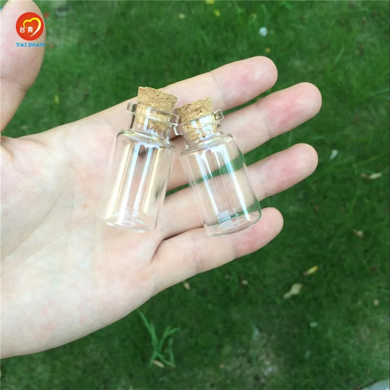 10ml 13ml 15ml Glass Bottles with Cork Empty Glass Bottles Crafts Glass Jars Vial Containers for Decoration