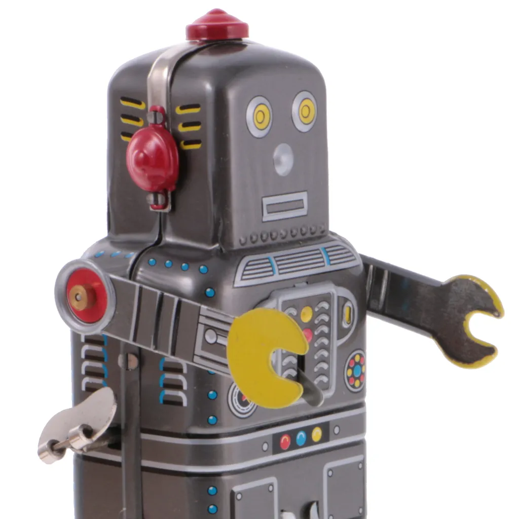 ROBOT MÉCANIQUE DE marche spatiale vintage en étain SY EUR 954,89