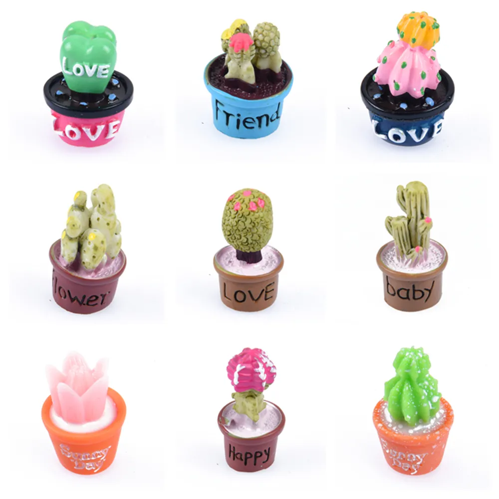 1 pièces résine Croc chaussures breloques plantes succulentes décorations vert amour Cactus Bracelet accessoires fleur en pot