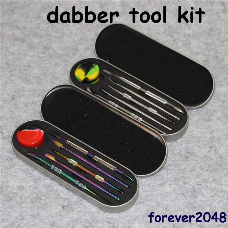 vente dab tool kit wax dabber tool set boîte en aluminium emballage pour herbe sèche vaporisateur stylo cire atomiseur titanium nail