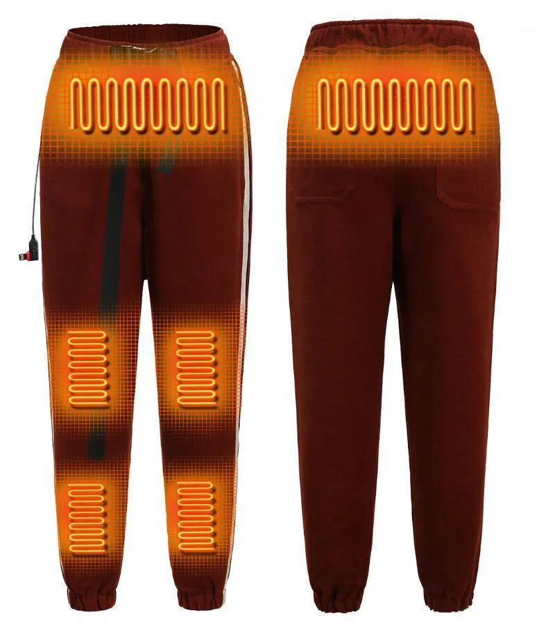 Pantaloni da corsa 2021 uomini riscaldati elettrici pantaloni riscaldanti USB da donna ciclismo isolati per escursionismo in campeggio XS-4XL1