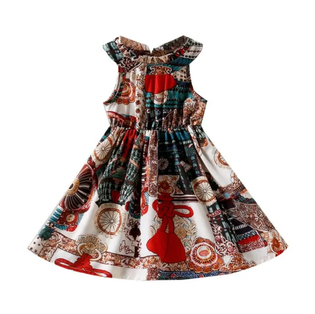 National style sleeveless vest baby girl dress fashion and beautiful children summer clothes