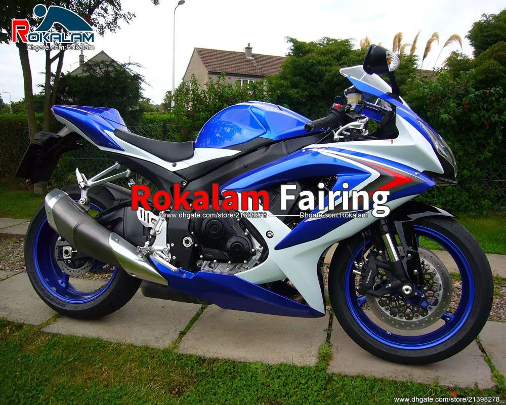 Carénages de rechange pour Suzuki GSX-R600 GSXR600 GSX-R750 GSXR750 08 09 10 Kits de carrosserie à coque bleue 2008-2010 couvertures (moulage par injection)