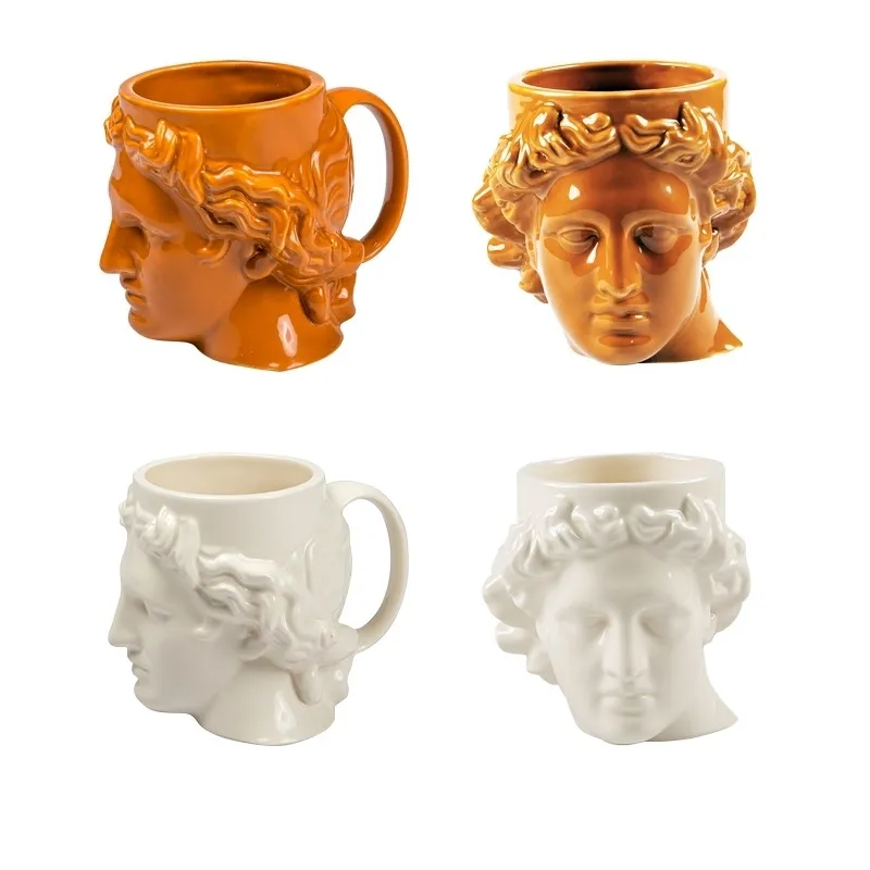 Apollo Head Ceramic Coffee Mug With Lid | Ancient... From Dou08, $11.4 |  DHgate.Com