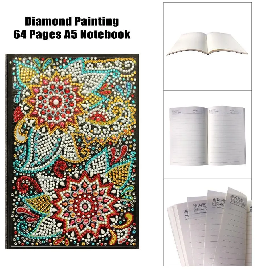 DIY Diamond Painting Notebook Special Shaped Drill A5 Diary Book 50 Pages