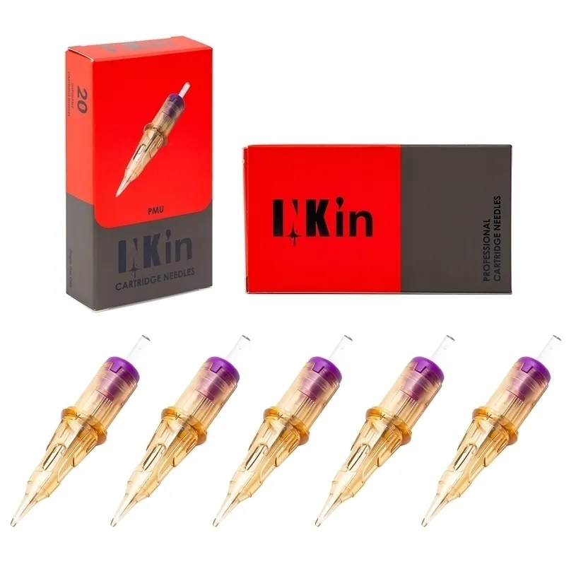 EZ INKIN Cartridge Tattoo Needles Micropigmentation Permanent Make-Up eyebrows eyelinver lips Microblading 20Pcs/lot 211229