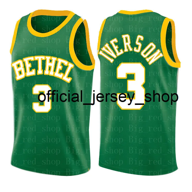 Green Allen 3 Iverson Bethel Iverson Dwyane 3 Wade Jersey NCAA 34 Len # Bias 0 Westbrook Camisetas de baloncesto cosidas