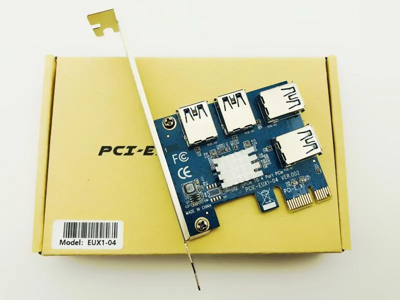 Hot PCIE PCI-E PCI Express Riser Card 1x à 16x 1 à 4 USB 3.0 Slot Multiplicateur Hub Adaptateur pour les appareils BTC Miner Mining1