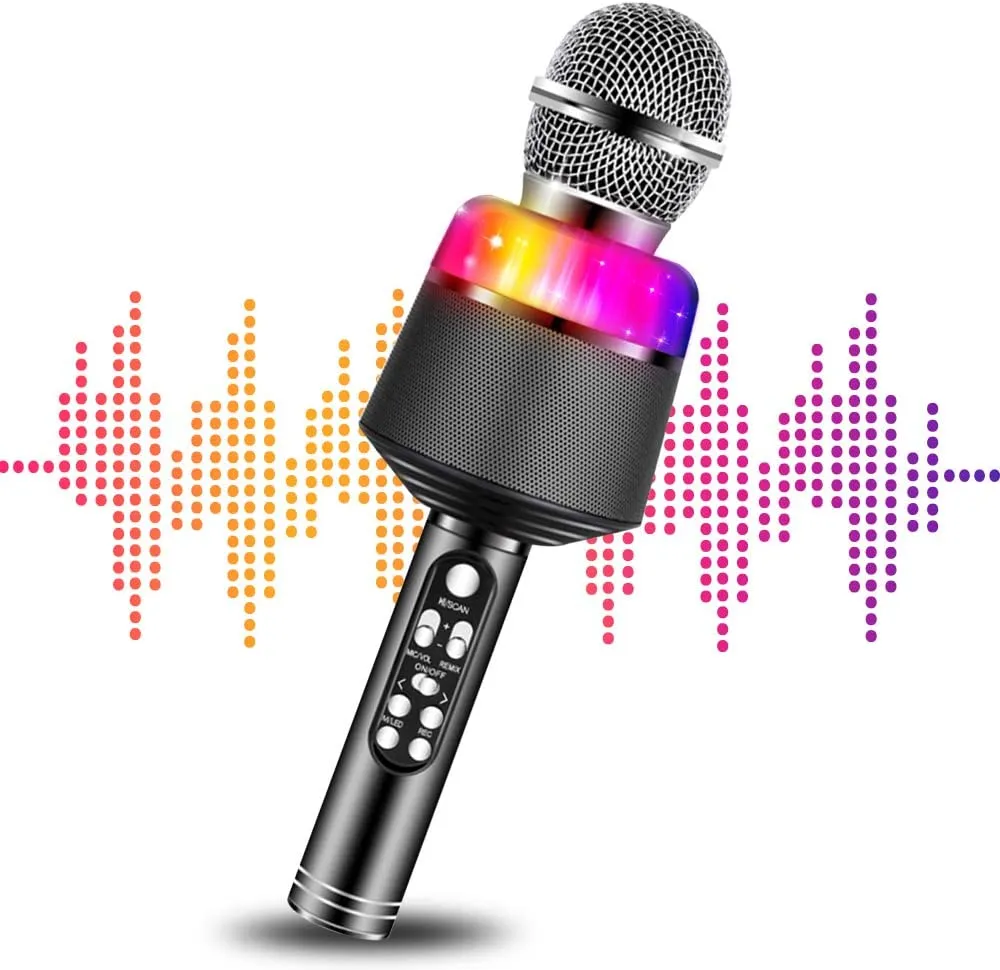 Karaoke Microphone для детей Беспроводной Bluetooth Караоке Портативный Микрофон Спикер Регистратор Партии на день рождения KTV