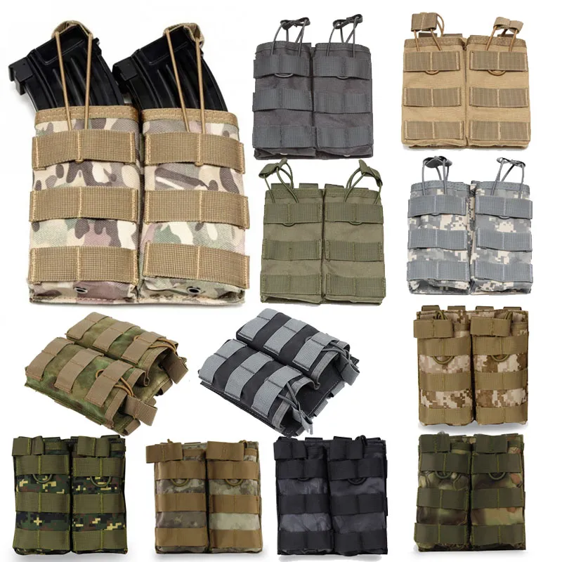 Outdoor Sports Tactical Backpack Vest Gear Accessory Mag Magazine Holder Cartridge Clip Tactical Double Magazine Pouch P11-530