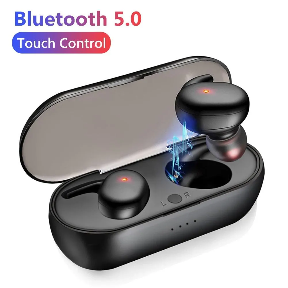 TWS-4 Y30 BLUETOOTH 5.0 이어폰 무선 헤드폰 스테레오 스포츠 방수 이어 버드 헤드셋 스마트 폰을위한 마이크가있는 헤드셋