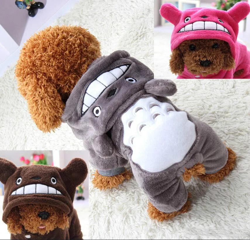 Soft Warm Dog Clothes Coat Pet Costume Fleece Clothing For Dogs Puppy Cartoon Winter Hooded Jacket Autumn Apparel XS-XXL