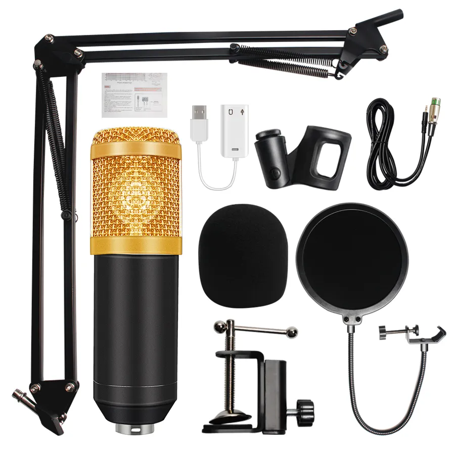 Livraison gratuite Microphone à condensateur professionnel bm 800 3,5 mm filaire Bm-800 karaoké BM800 Microphone d'enregistrement pour ordinateur karaoké KTV