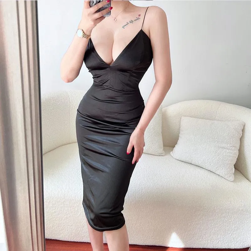 Black Satin Cami Dress Outfits (3 ideas & outfits)