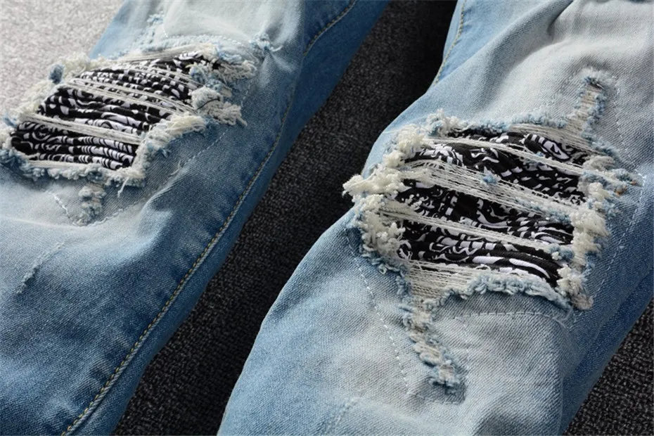 Distressed hotsell biker jeans