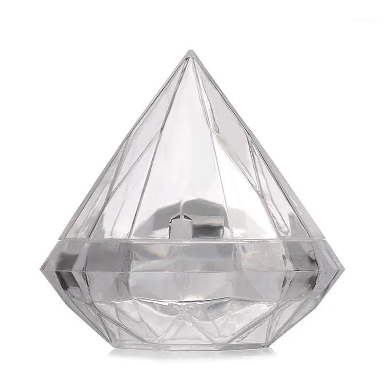 Gift Wrap 48pcs/lot Transparent Plastic Diamond Shape Candy Box Clear Wedding Favor Boxes Holders Gifts Givea Boda1