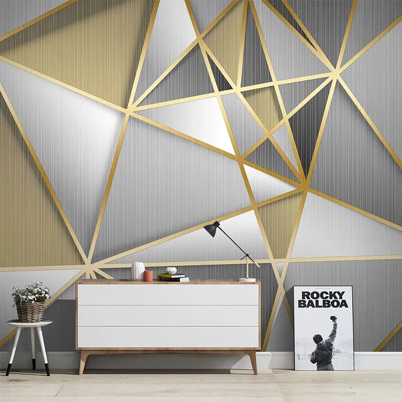 Custom 3d tapet Modern mode minimalistisk ljus lyxiga geometriska linjer Foto väggmålningar vardagsrum TV soffan inredning tapeter