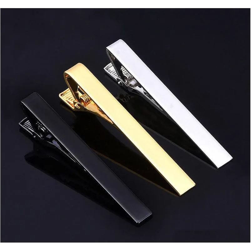 Classic Men Tie Pin Clips Of Casual Style Tie Clip Fashion Jewelry For Male Exquisite Wedding Bar Silver And Golden Color